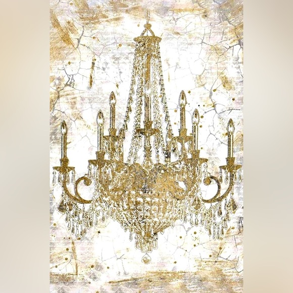 Luxury nights, Chandeliers & Dom Perignon Gold White Fashion glam wall art decor - Picture 4 of 7